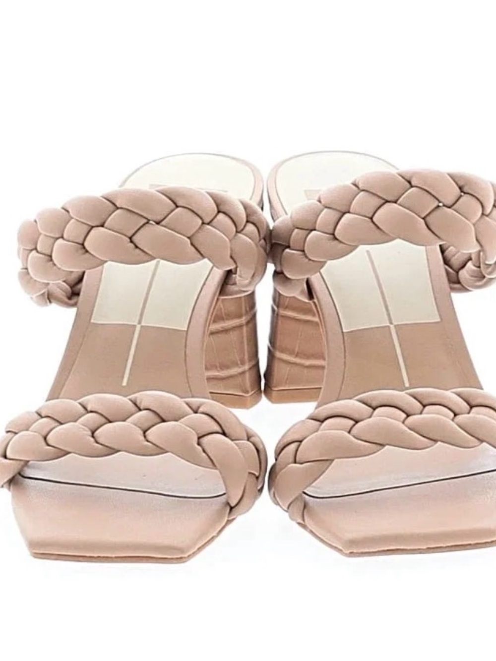 Dolce Vita Blush Braided Double-Strap Block Heel Mules